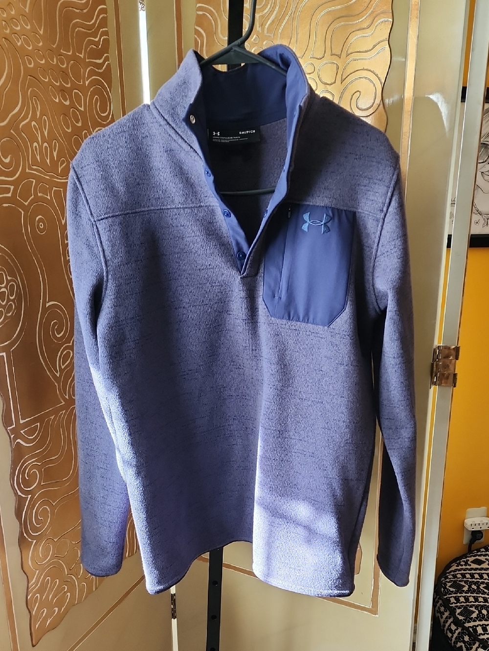 Under Armour Navy Blue Quarter-Snap Pullover with Chest Pocket